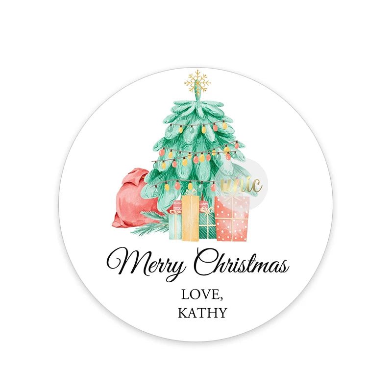 Custom Christmas Name Labels Stickers Wrapping Stickers Personalized Merry Xmas New Year Gift Decor Envelope Seals Stickers - Jaazi Intl