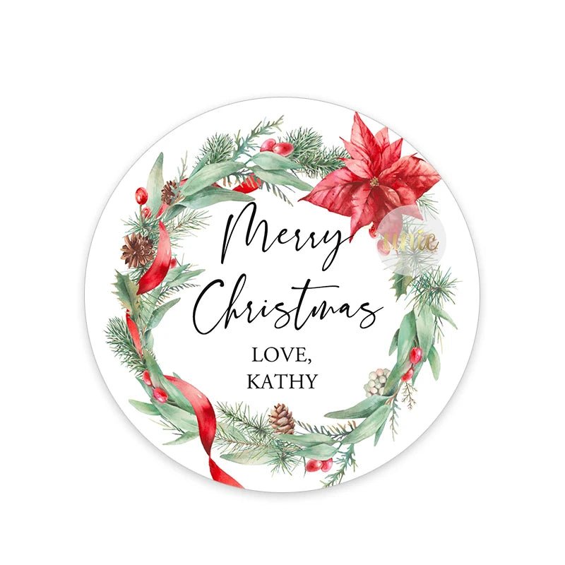 Custom Christmas Name Labels Stickers Wrapping Stickers Personalized Merry Xmas New Year Gift Decor Envelope Seals Stickers - Jaazi Intl