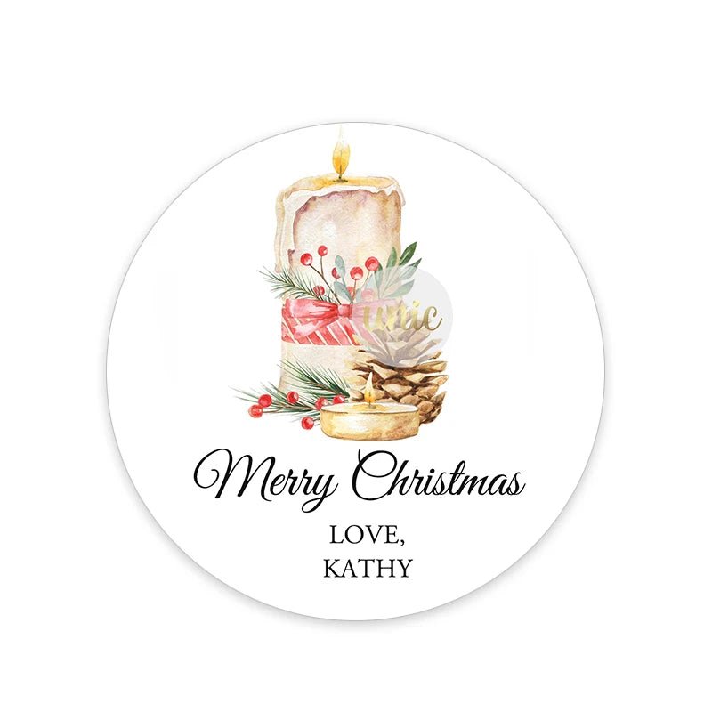 Custom Christmas Name Labels Stickers Wrapping Stickers Personalized Merry Xmas New Year Gift Decor Envelope Seals Stickers - Jaazi Intl