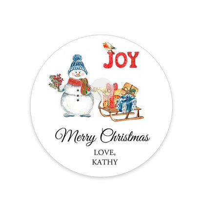 Custom Christmas Name Labels Stickers Wrapping Stickers Personalized Merry Xmas New Year Gift Decor Envelope Seals Stickers - Jaazi Intl