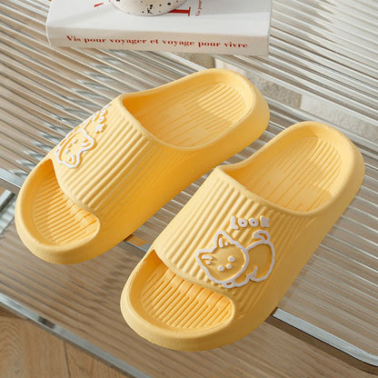 Cute Cat Slippers Summer Women Home Shoes Bath Thick Platform Non - Slip Slides Indoor Outdoor - Jaazi Intl