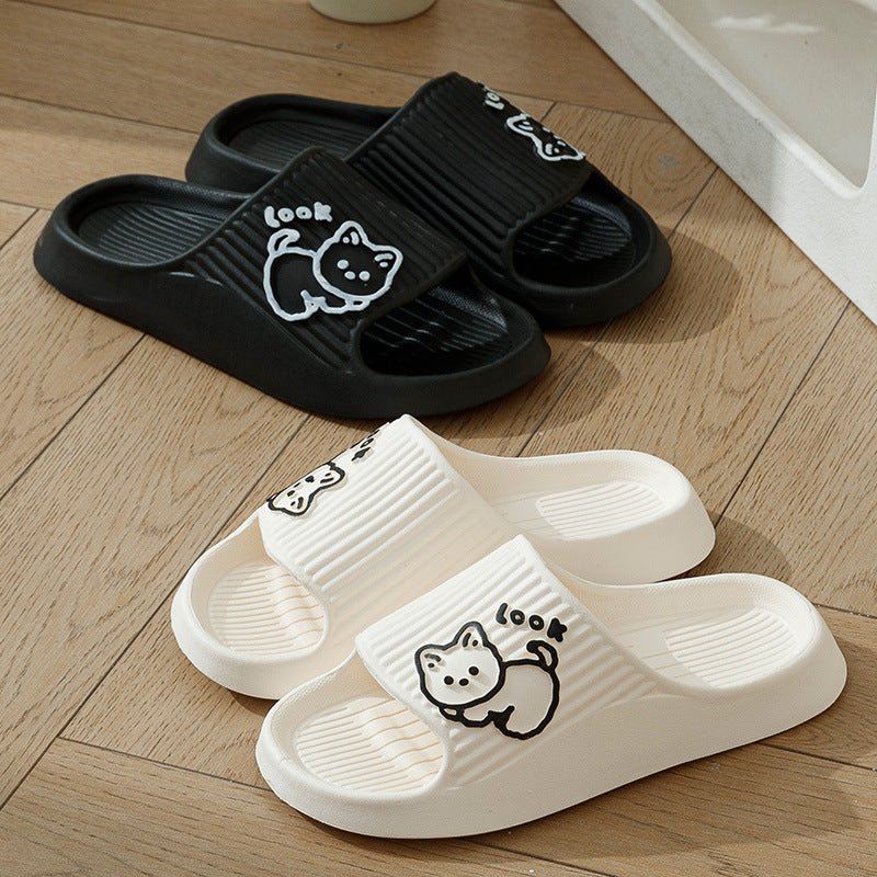 Cute Cat Slippers Summer Women Home Shoes Bath Thick Platform Non - Slip Slides Indoor Outdoor - Jaazi Intl