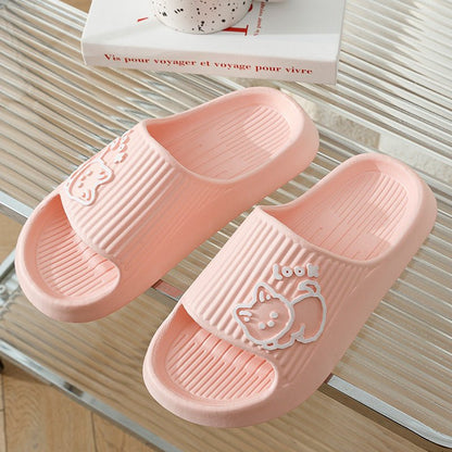 Cute Cat Slippers Summer Women Home Shoes Bath Thick Platform Non - Slip Slides Indoor Outdoor - Jaazi Intl