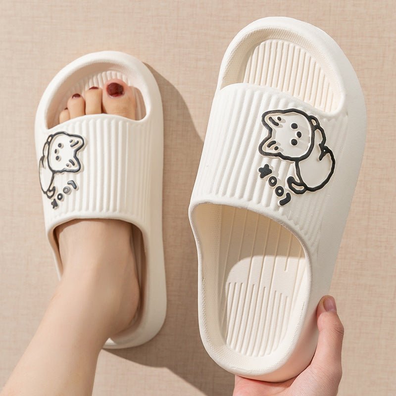 Cute Cat Slippers Summer Women Home Shoes Bath Thick Platform Non - Slip Slides Indoor Outdoor - Jaazi Intl