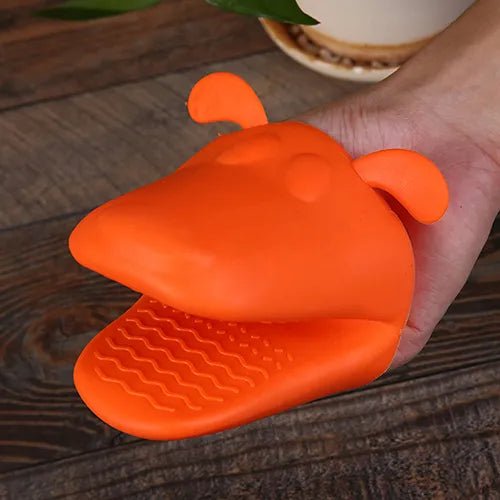 Cute Dog Heat - Resistant Kitchen Oven Holder BBQ Baking Silicone Mitt Glove Tool - Jaazi Intl