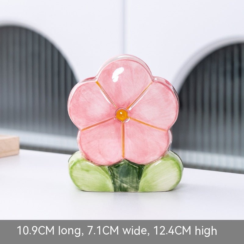 Cute Flowers Ceramic Niche Vase Decoration - Jaazi Intl