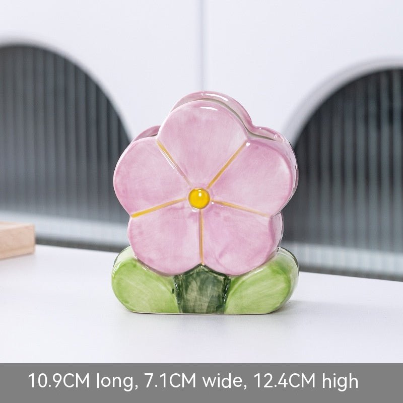 Cute Flowers Ceramic Niche Vase Decoration - Jaazi Intl