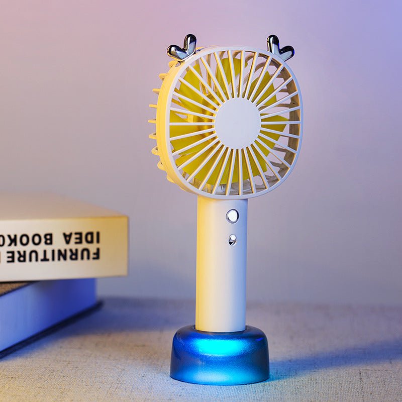 Cute Handheld Mini Fan Desktop Small Fan USB Charging Easy To Carry Fan Mute Small Fan - Jaazi Intl