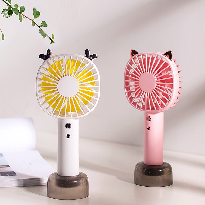 Cute Handheld Mini Fan Desktop Small Fan USB Charging Easy To Carry Fan Mute Small Fan - Jaazi Intl