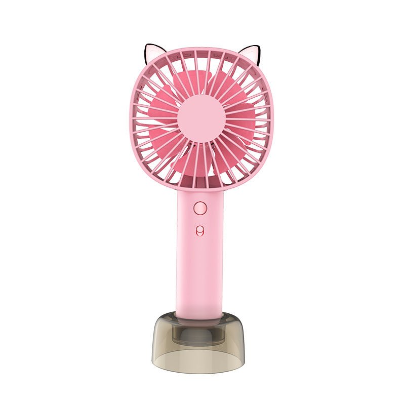 Cute Handheld Mini Fan Desktop Small Fan USB Charging Easy To Carry Fan Mute Small Fan - Jaazi Intl