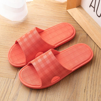 Cute Plaid Print Home Slippers Soft Sole Non - slip Floor Bathroom Shower Slippers For Women And Men House Shoes - Jaazi Intl