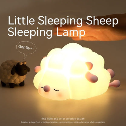 Cute Silicone Night Lights Sheep Cartoon Bedroom Lamp For Children's Room Decor Rechargeable Timing Dimming Sleep Night Light - Jaazi Intl