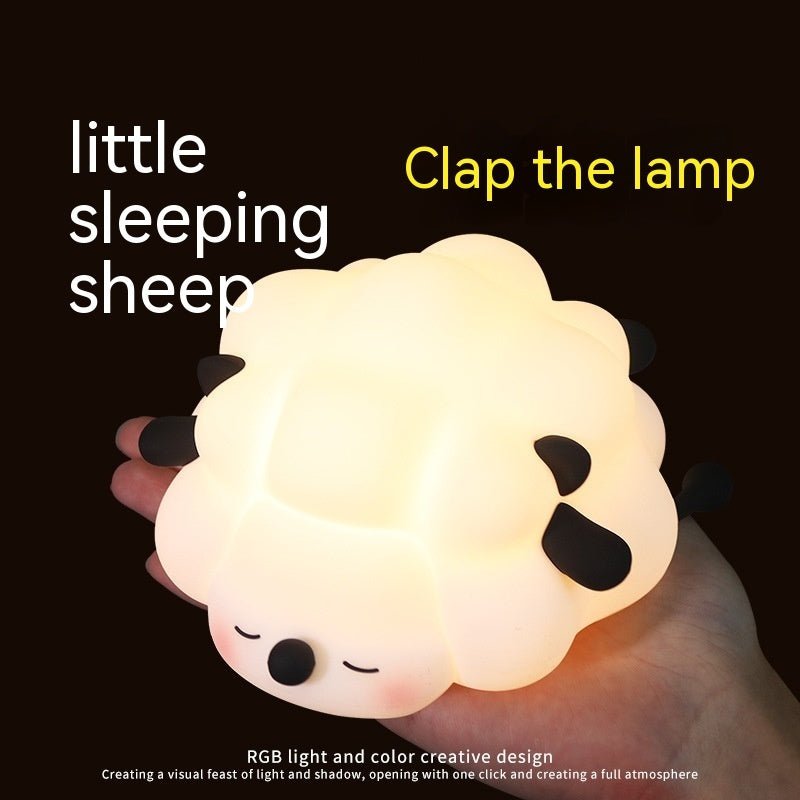 Cute Silicone Night Lights Sheep Cartoon Bedroom Lamp For Children's Room Decor Rechargeable Timing Dimming Sleep Night Light - Jaazi Intl