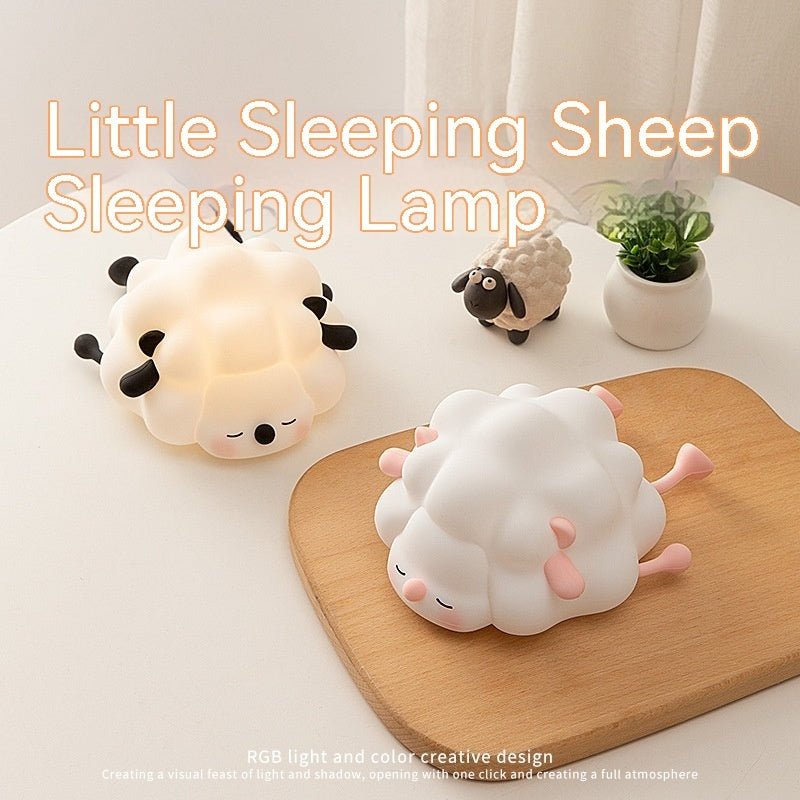 Cute Silicone Night Lights Sheep Cartoon Bedroom Lamp For Children's Room Decor Rechargeable Timing Dimming Sleep Night Light - Jaazi Intl