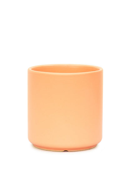 Cylindrical Ceramic Planter, Peach 7" Wide - Jaazi Intl