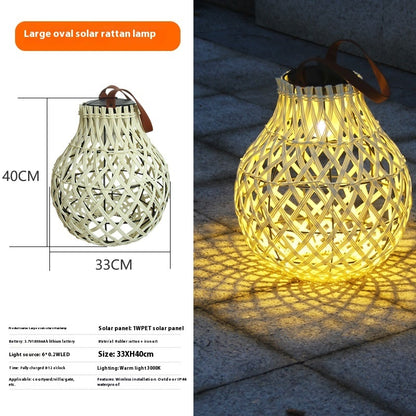 Solar Garden Lamp Rattan Floor Garden Ambience Light