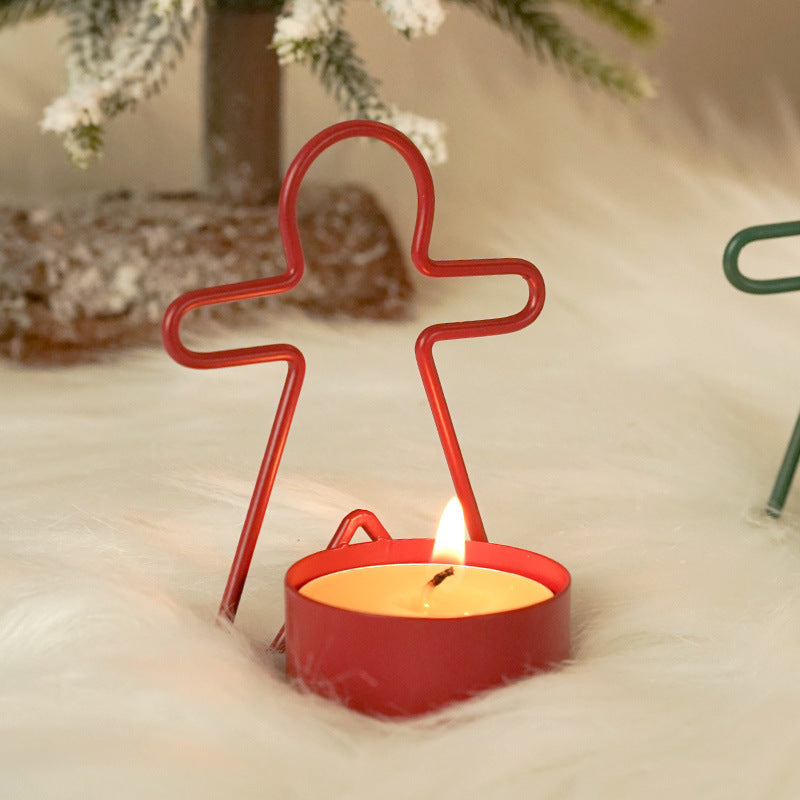 Gingerbread Man Small Candlestick Decoration Christmas Candlestick