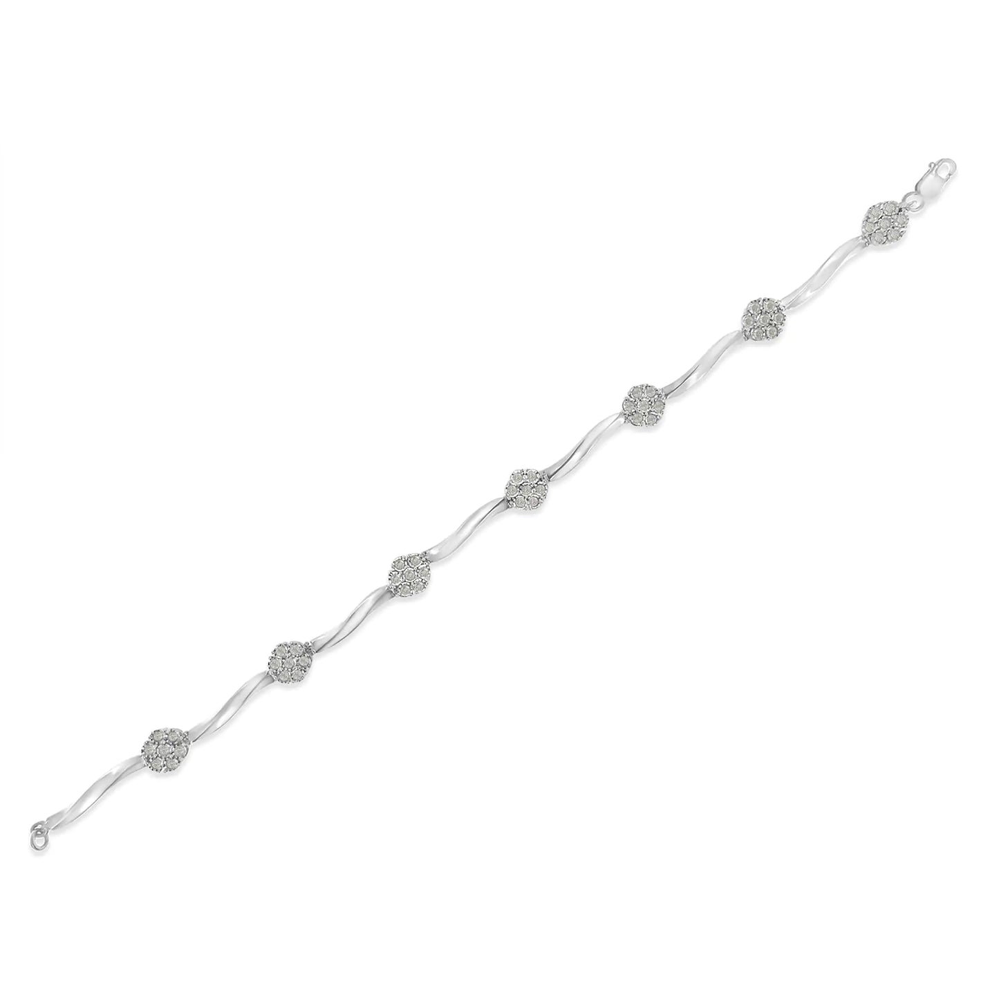 Sterling Silver Diamond Link Bracelet (1 cttw, H-I Color, I1-I2 Clarity)