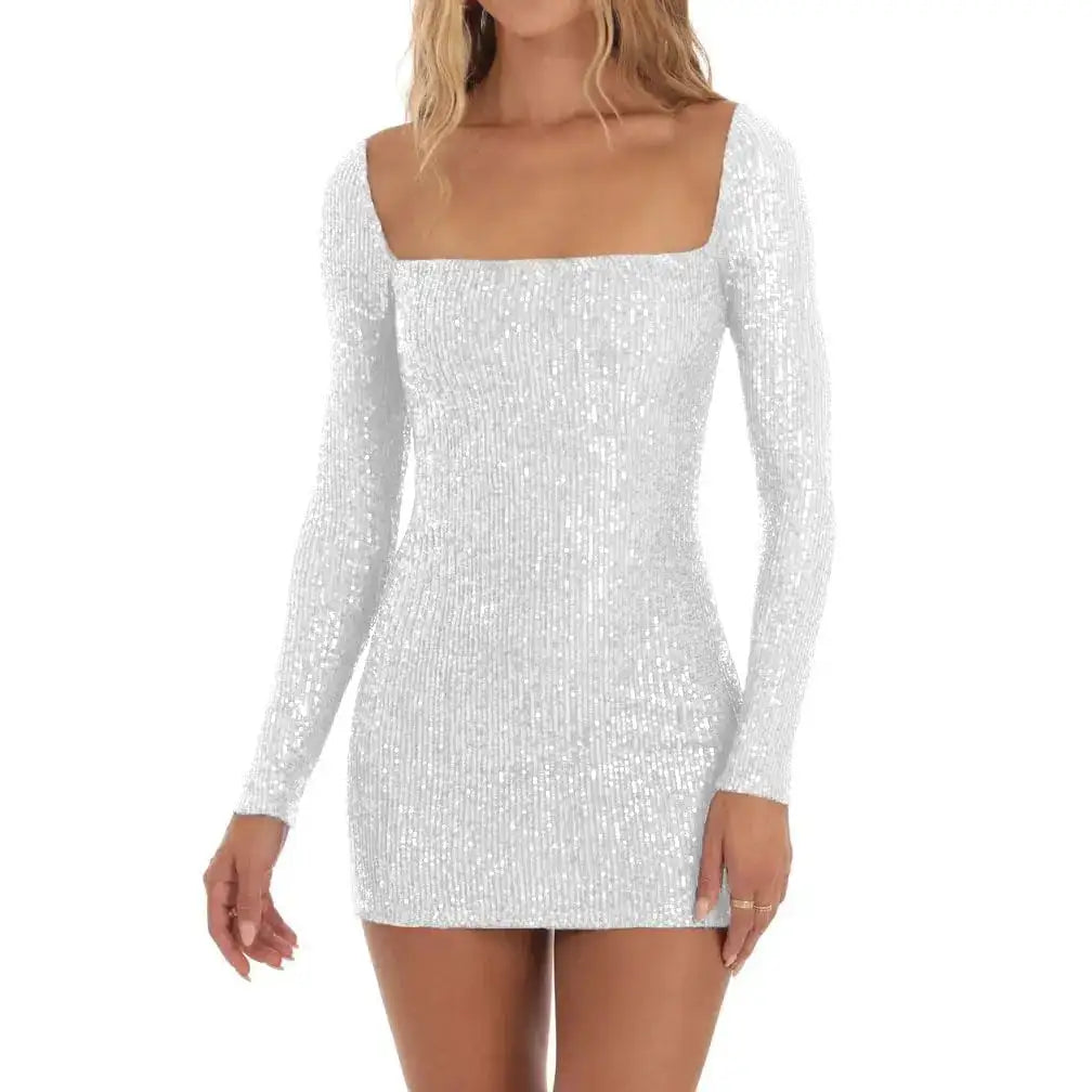 Sequin Long Sleeve Mini Dress