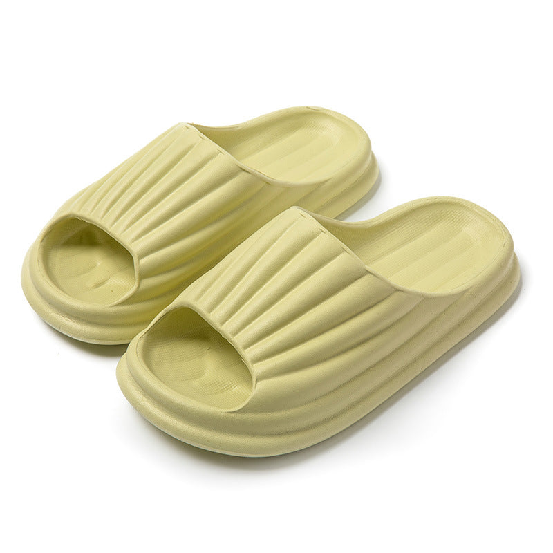 Home Slippers Women Men New Solid Striped Peep-toe Shoes House Floor Bathroom Slippers For Couple