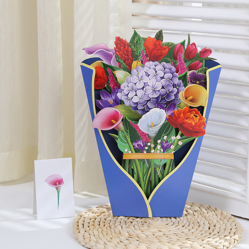 Flowers Holiday Gift Large Bouquet Greeting Card Decoration Greeting