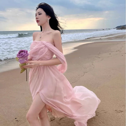 Dali Erhai Photography Skirts Xishuangbanna Immortal Vacation Beach Skirt Dress Seaside Atmosphere Long dress - Jaazi Intl