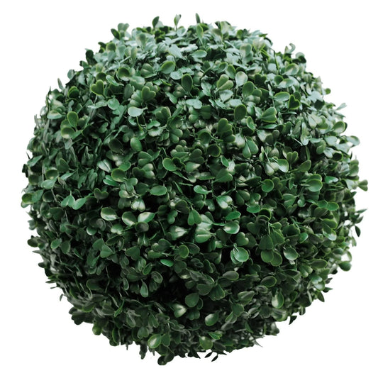 Dark Artificial Boxwood Topiary Ball 17" UV Resistant - Jaazi Intl