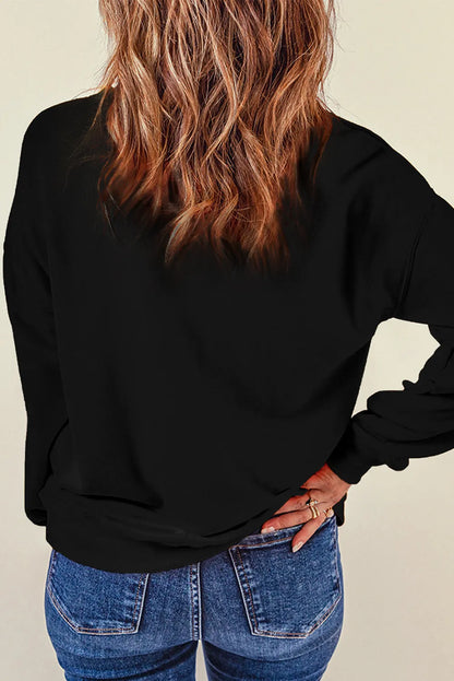 Pumpkin & Ghost Round Neck Long Sleeve Sweatshirt