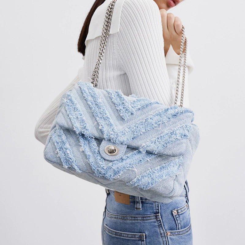 Denim Chain Bag - Jaazi Intl