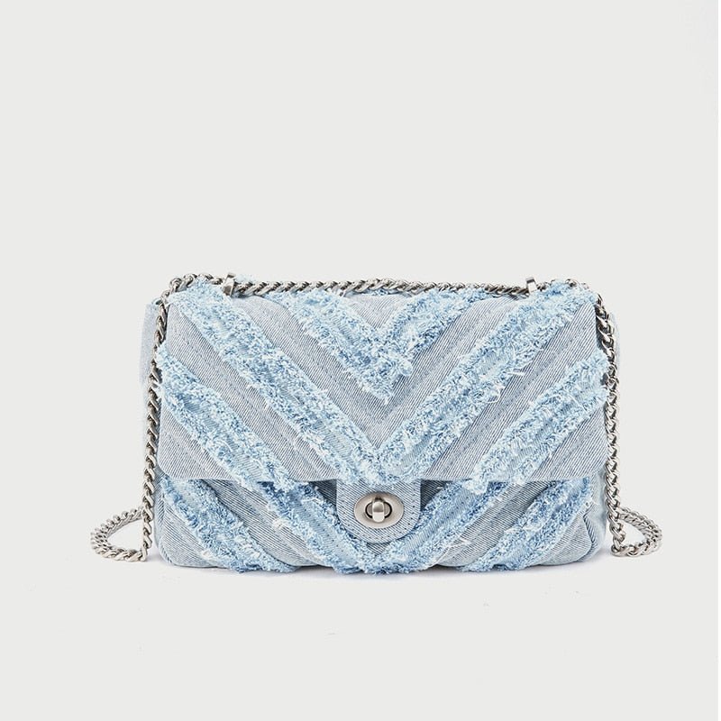 Denim Chain Bag - Jaazi Intl