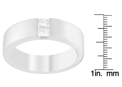 Men's 14K White Gold 1/4 ct.TDW Diamond Channel Band Ring (G-H, VS1-VS2)