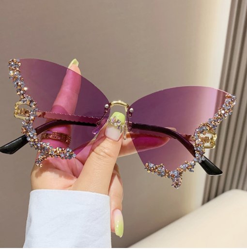 Diamond Butterfly Sunglasses - Jaazi Intl