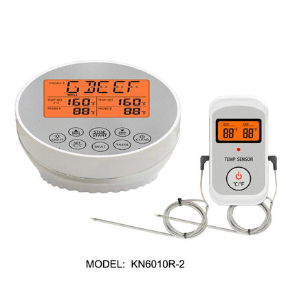 Digital BBQ Thermometer Wireless Kitchen Oven Food Cooking Grill Smoker Meat Thermometer with Probe and Timer Temperature Alarm - Jaazi Intl