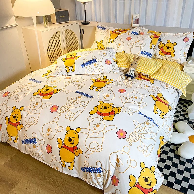 Disney Mickey Minnie Lotso Bedding Set Duvet Cover Bed Sheet Pillowcase Bedsheet Double Single King Queen Twin Size Home Textile - Jaazi Intl