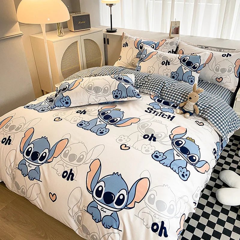 Disney Mickey Minnie Lotso Bedding Set Duvet Cover Bed Sheet Pillowcase Bedsheet Double Single King Queen Twin Size Home Textile - Jaazi Intl