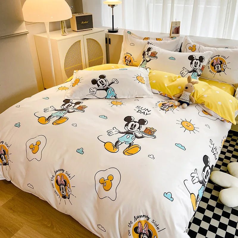 Disney Mickey Minnie Lotso Bedding Set Duvet Cover Bed Sheet Pillowcase Bedsheet Double Single King Queen Twin Size Home Textile - Jaazi Intl