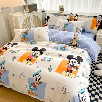 Disney Mickey Minnie Lotso Bedding Set Duvet Cover Bed Sheet Pillowcase Bedsheet Double Single King Queen Twin Size Home Textile - Jaazi Intl