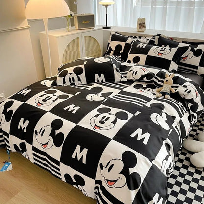 Disney Mickey Minnie Lotso Bedding Set Duvet Cover Bed Sheet Pillowcase Bedsheet Double Single King Queen Twin Size Home Textile - Jaazi Intl