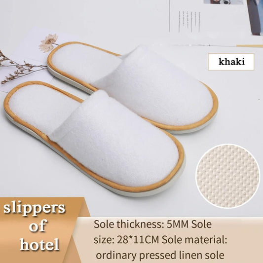 Disposable Slipper Hotel Travel Cotton Slippers Footwear Party Home Guest Sandals Hospitality Men Women Footwear Closed Toe Shoe - Jaazi Intl