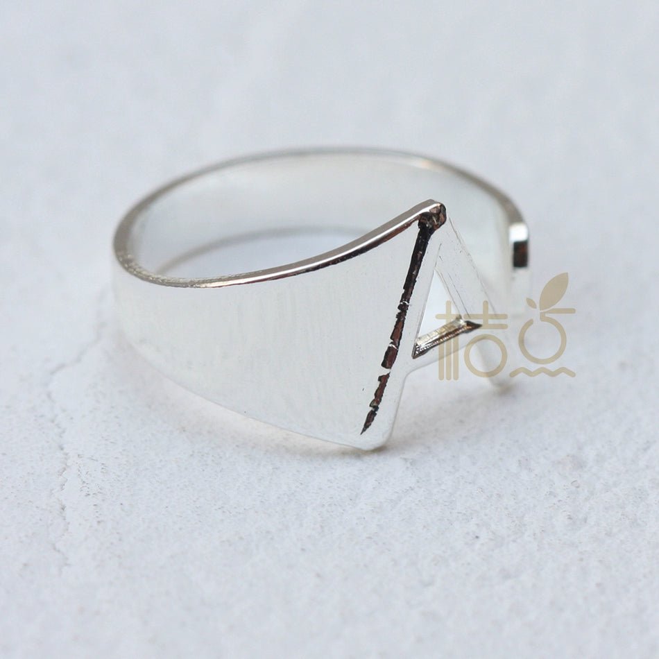 DIY Ornament Accessories Cooperized Silver Ring Letters Ring Open Ring Finger Ring (4532c) - Jaazi Intl