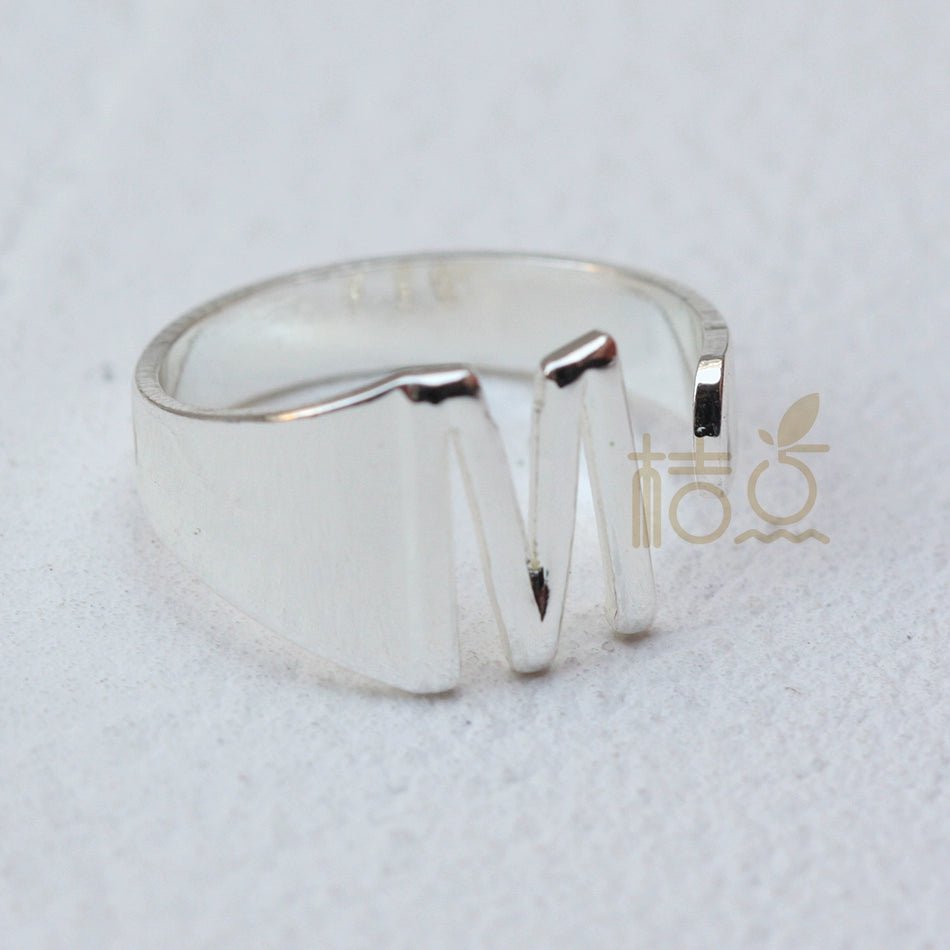 DIY Ornament Accessories Cooperized Silver Ring Letters Ring Open Ring Finger Ring (4532c) - Jaazi Intl