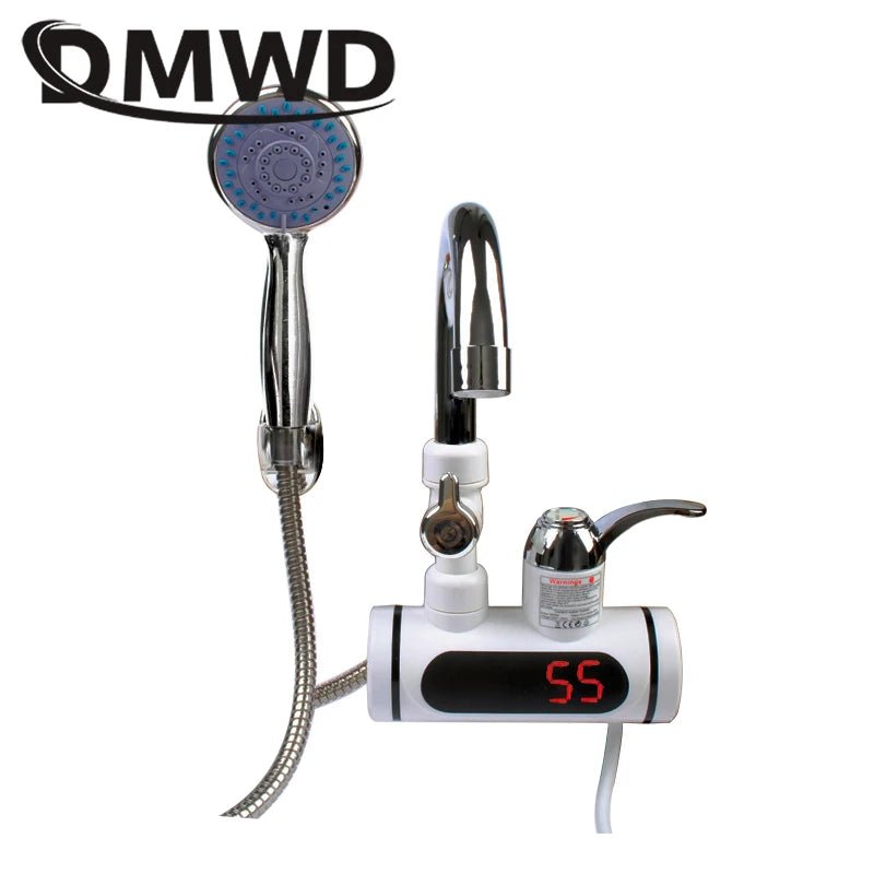 DMWD 3000W Temperature Display Instant Hot Water Heater Faucet Kitchen Instantaneous Tankless Electric Cold Heating Tap Shower - Jaazi Intl