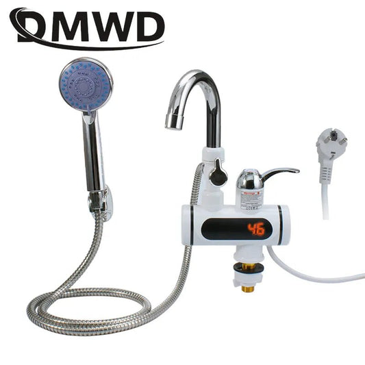 DMWD 3000W Temperature Display Instant Hot Water Heater Faucet Kitchen Instantaneous Tankless Electric Cold Heating Tap Shower - Jaazi Intl