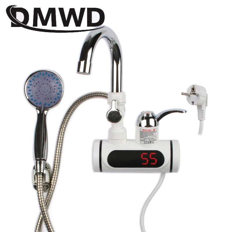 DMWD 3000W Temperature Display Instant Hot Water Heater Faucet Kitchen Instantaneous Tankless Electric Cold Heating Tap Shower - Jaazi Intl