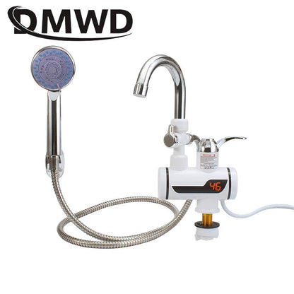 DMWD 3000W Temperature Display Instant Hot Water Heater Faucet Kitchen Instantaneous Tankless Electric Cold Heating Tap Shower - Jaazi Intl