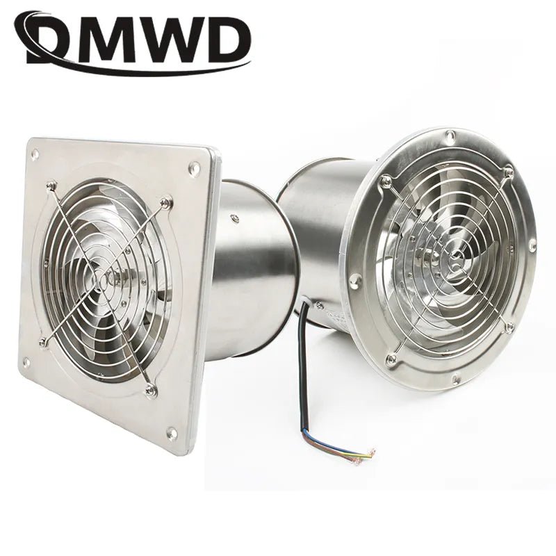 DMWD 6 Inch Stainless Steel Exhaust Fan 6'' Toilet Kitchen Bathroom Hanging Wall Window Duct Fan Air Ventilator Extractor Blower - Jaazi Intl