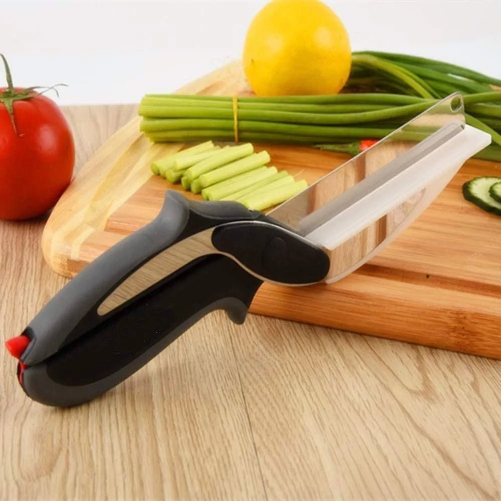 Dobeli Separable Stainless Steel Barbecue Steak Cutting Shear Household Vegetable Scissors 2 In 1 Multi Kitchen Tool Fruit Knife - Jaazi Intl