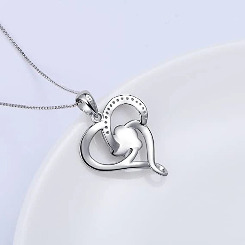 Dog Footprints Heart Necklace - Jaazi Intl