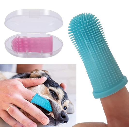Dog Super Soft Pet Finger Toothbrush Teeth Cleaning Bad Breath Care Nontoxic Silicone Tooth Brush Tool Dog Cat Cleaning Supplies - Jaazi Intl