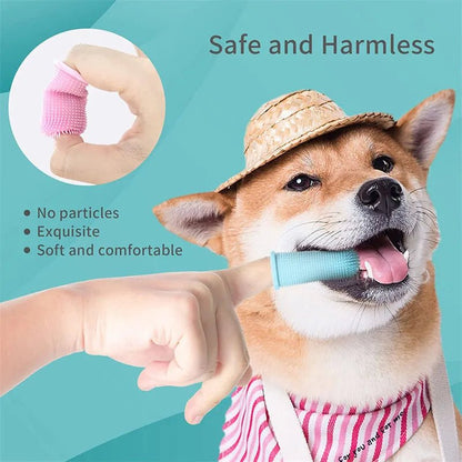 Dog Super Soft Pet Finger Toothbrush Teeth Cleaning Bad Breath Care Nontoxic Silicone Tooth Brush Tool Dog Cat Cleaning Supplies - Jaazi Intl